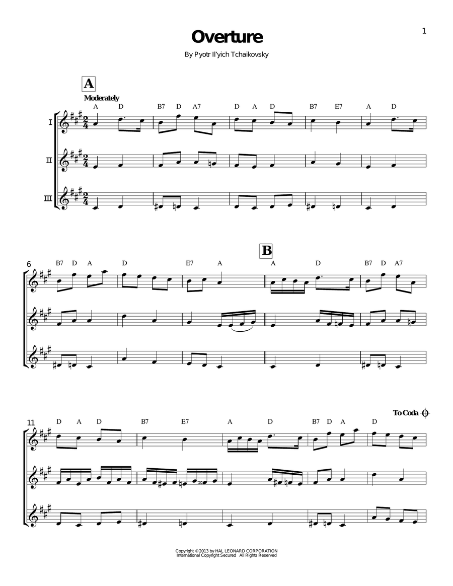 Overture Ukulele scores gallery preview page 1