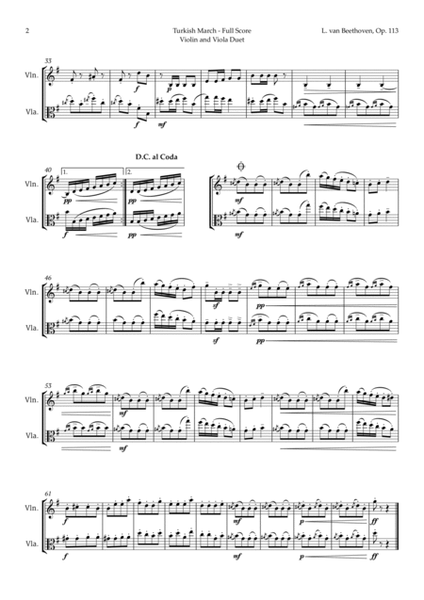 Turkish March by Beethoven for Violin and Viola image number null