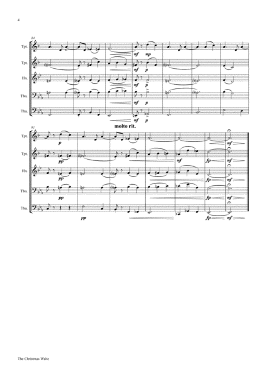 The Christmas Waltz Euphonium scores gallery preview page 4