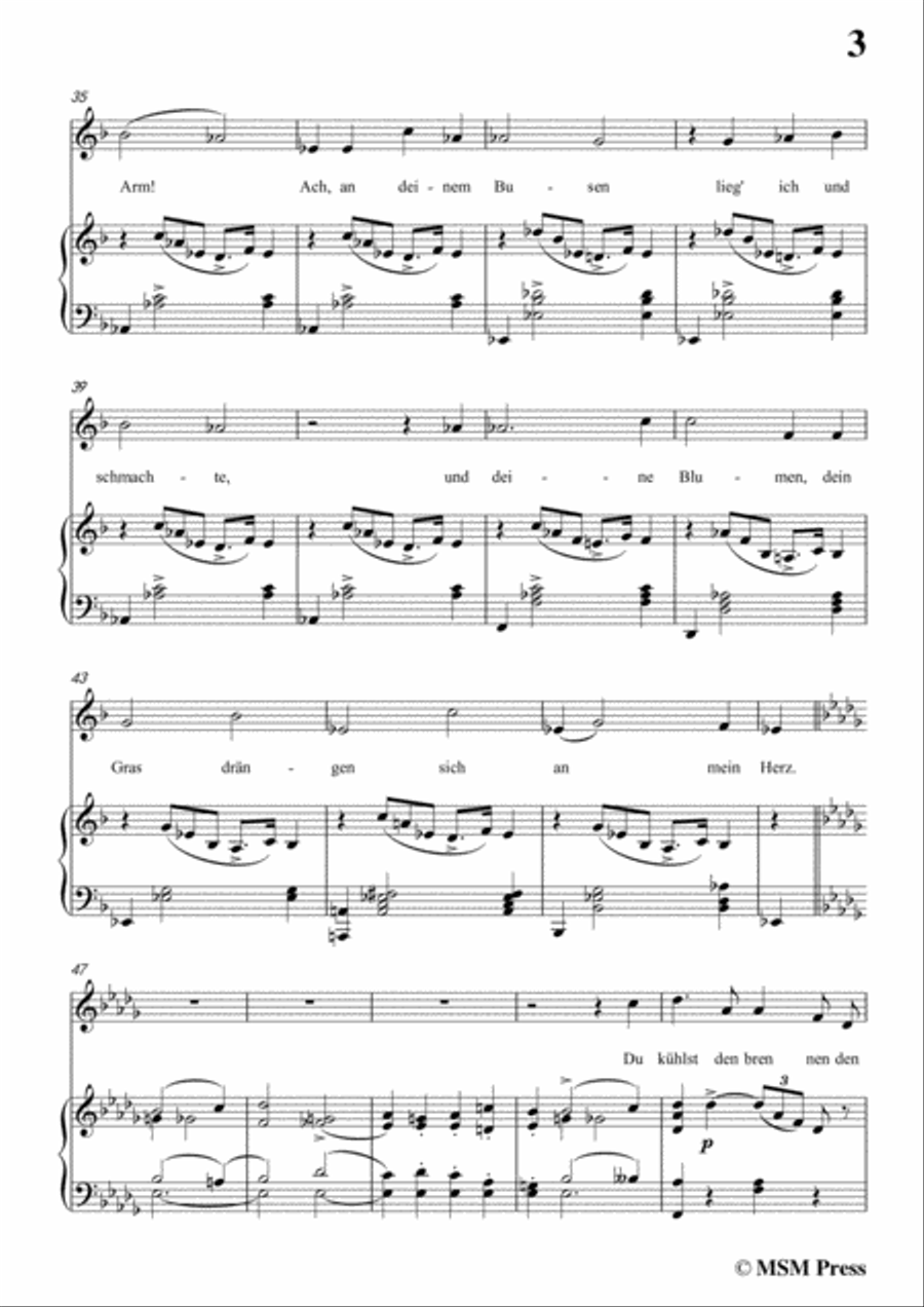 Schubert-Ganymed,Op.19 No.3,in F Major,for Voice&Piano Voice scores gallery preview page 5