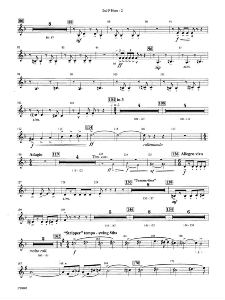 Porgy and Bess® (Medley): 2nd F Horn Concert Band scores gallery preview page 2