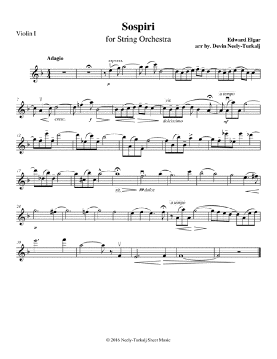 Sospiri Sospiri String Orchestra scores gallery preview page 1