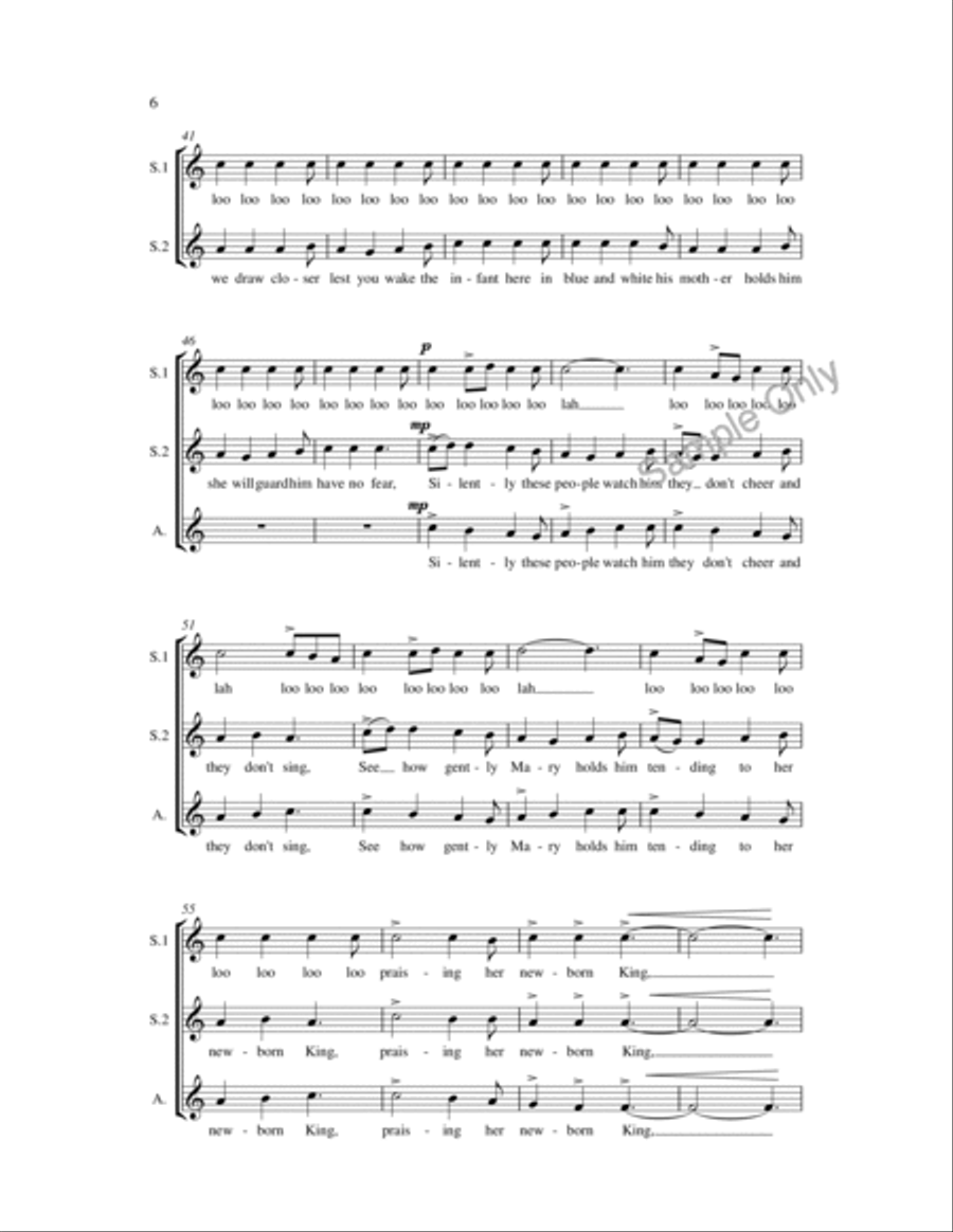 Approaching The Manger SSATB scores gallery preview page 5
