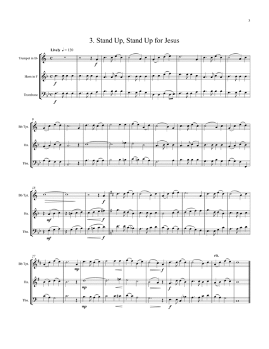 4 Favorite Hymns Brass Trio scores gallery preview page 4
