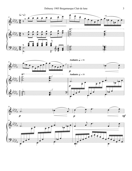 Debussy 1905 Clair de lune