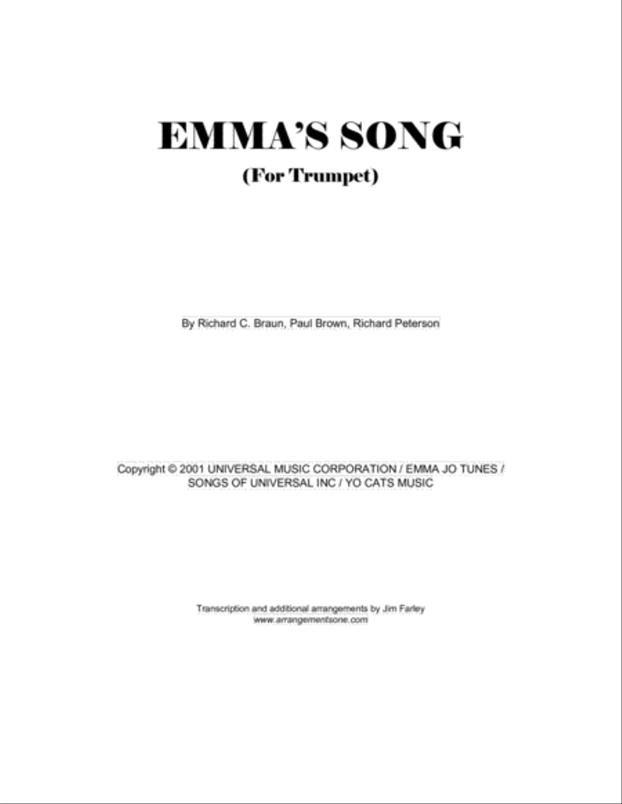 Emma's Song Small Ensemble scores gallery preview page 1