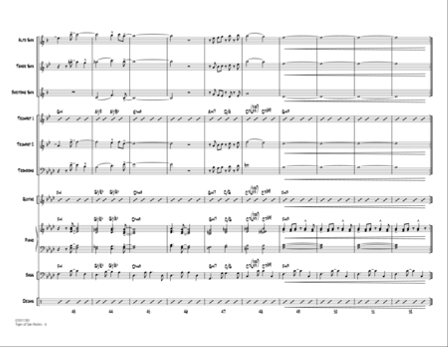 Tiger Of San Pedro - Conductor Score (Full Score) Jazz Ensemble scores gallery preview page 6
