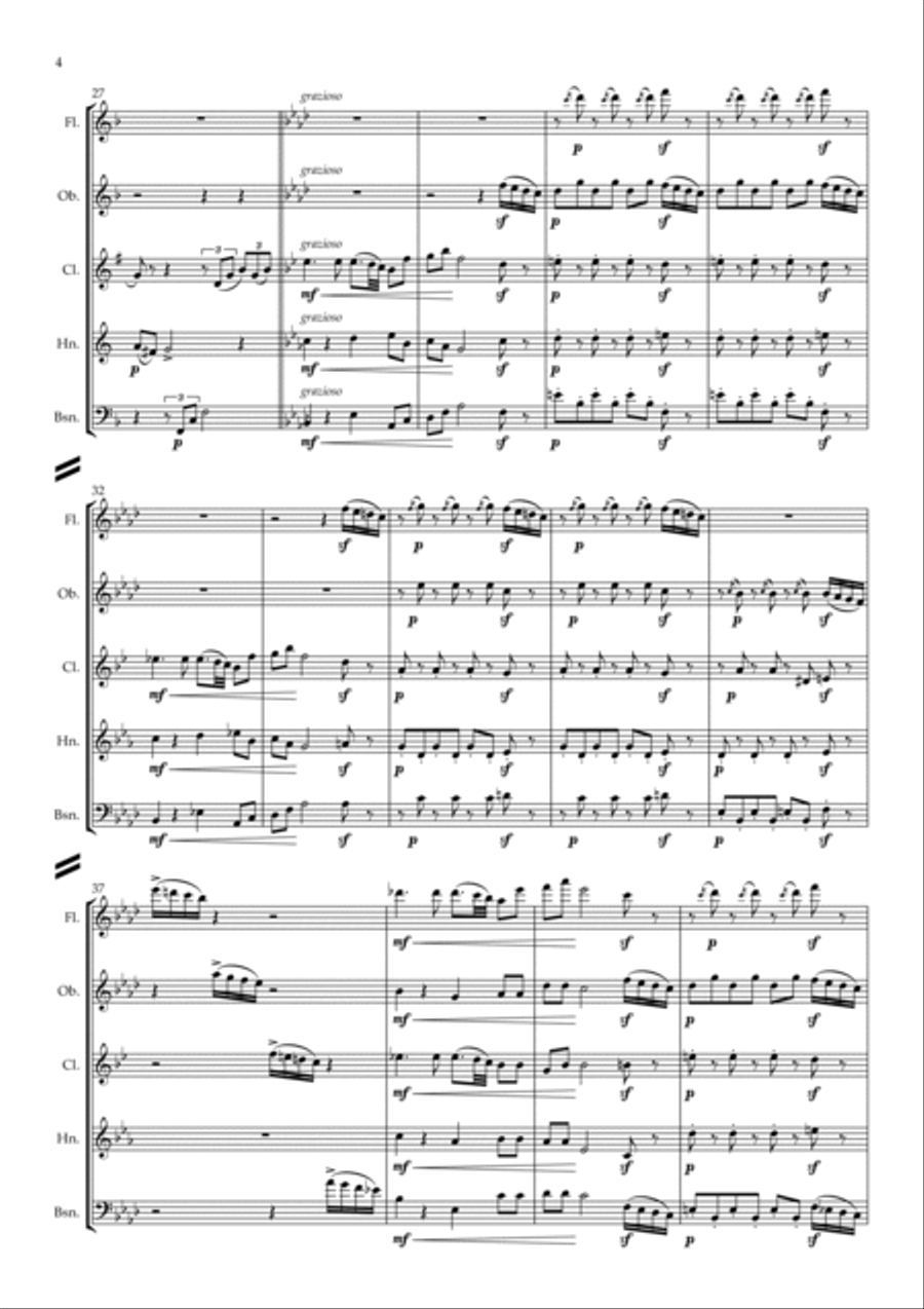 Tchaikovsky: The Seasons Op.37a No.11 November (Troika) - wind quintet Woodwind Quintet scores gallery preview page 4