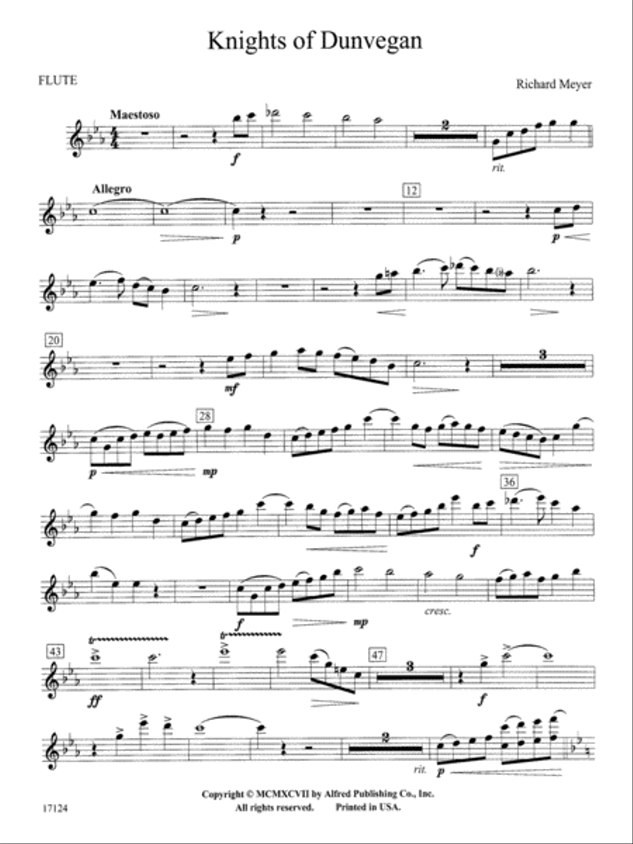Knights of Dunvegan: Flute Concert Band scores gallery preview page 1