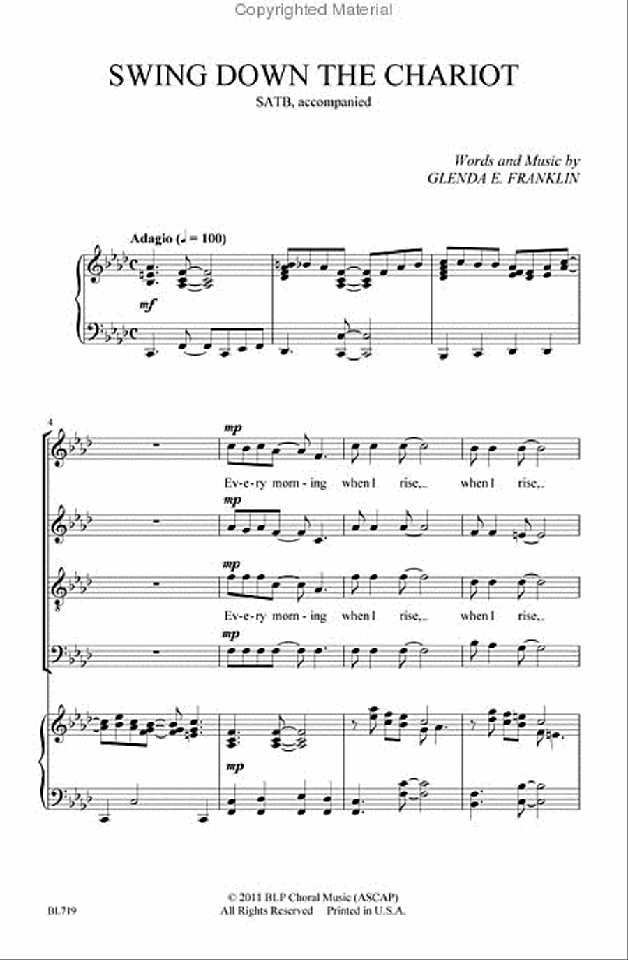 Swing Down The Chariot 4-Part scores gallery preview page 2