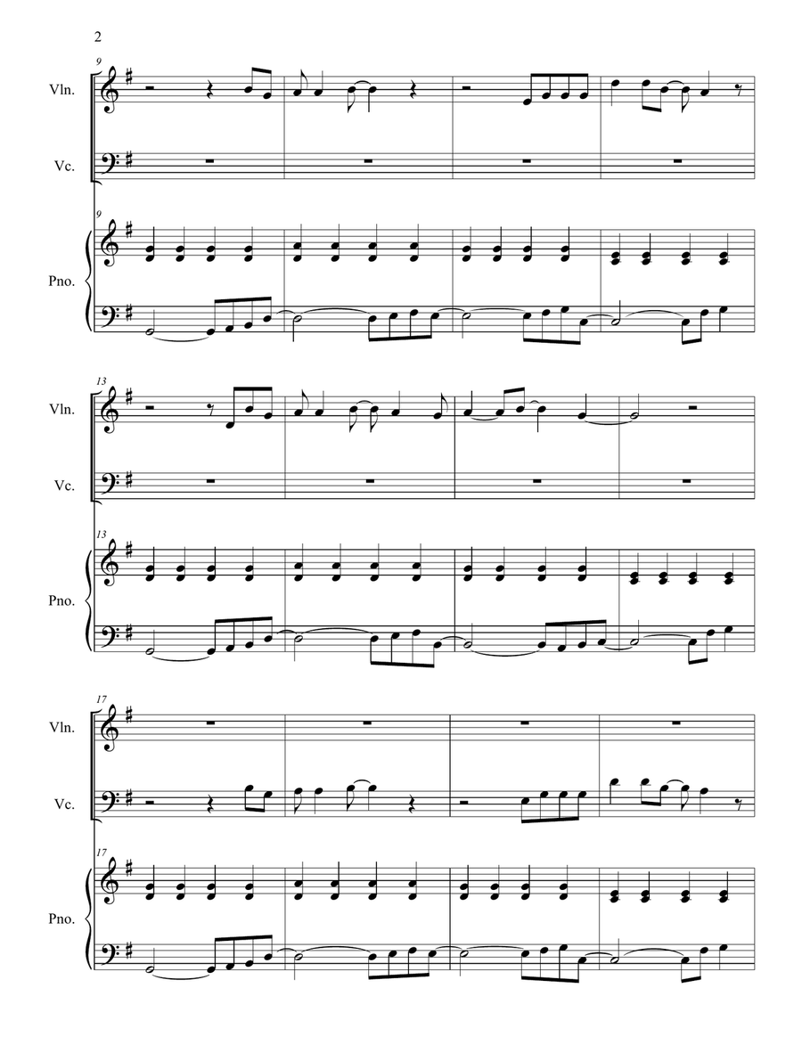 Don't Stop Believin' Piano Trio scores gallery preview page 2