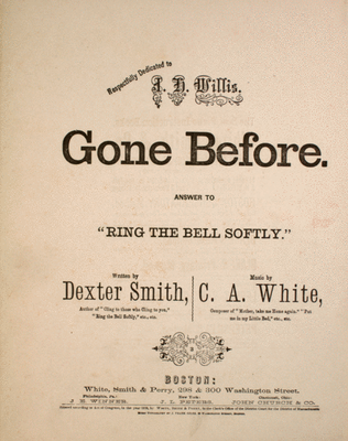 Book cover for Gone Before. Answer to "Ring the Bell Softly"