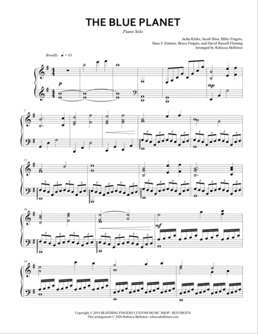 Planet Earth II Suite Piano Solo scores gallery preview page 1