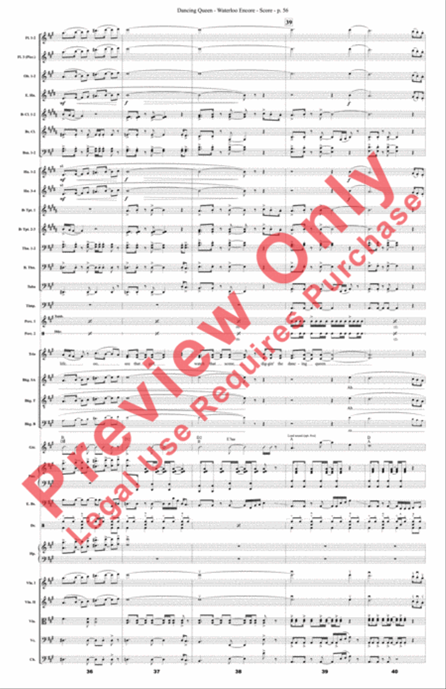 Mamma Mia! Medley Mamma Mia! Medley Full Orchestra scores gallery preview page 57