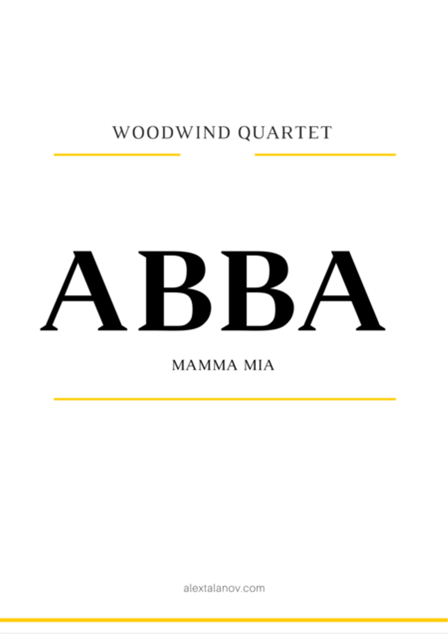 Mamma Mia Mamma Mia Woodwind Quartet scores gallery preview page 1