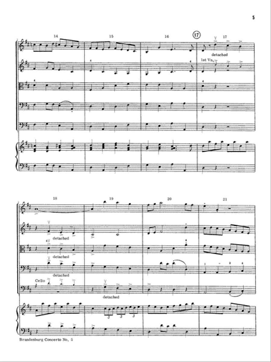Brandenburg Concerto No. 5: Score String Orchestra scores gallery preview page 5
