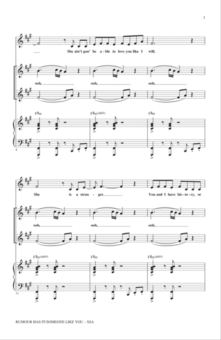 Rumour Has It / Someone Like You SSA scores gallery preview page 2