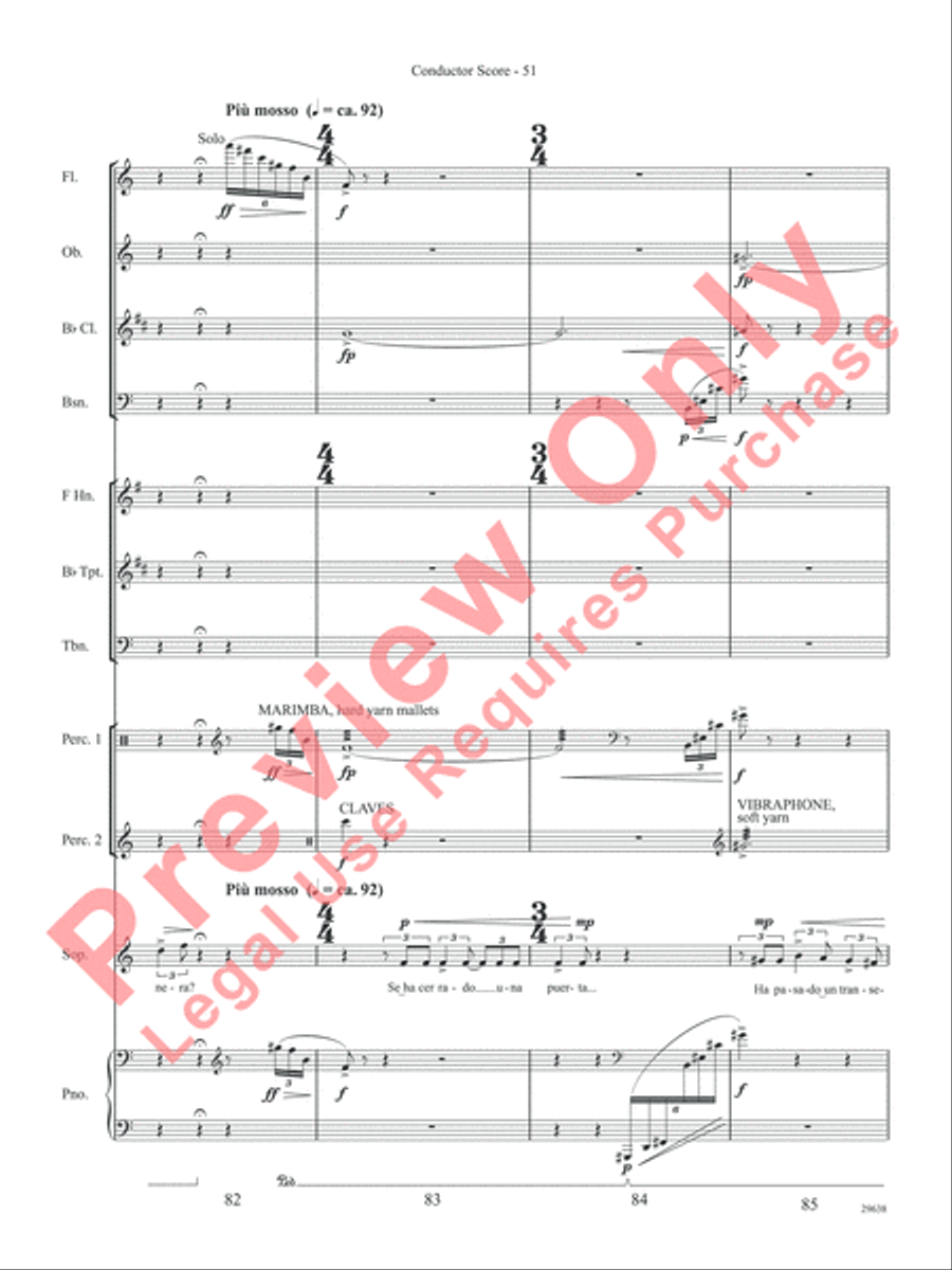 Three Spanish Songs (for Soprano and Wind Ensemble) Concert Band scores gallery preview page 56