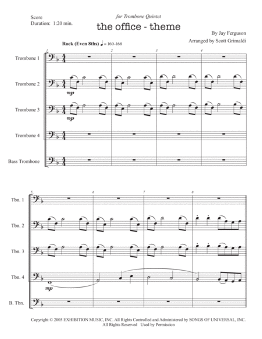 The Office - Theme The Office - Theme Bass Trombone scores gallery preview page 2