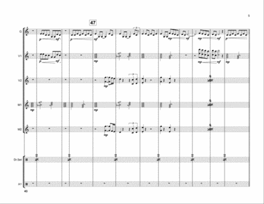 Fake Love Percussion Ensemble scores gallery preview page 5