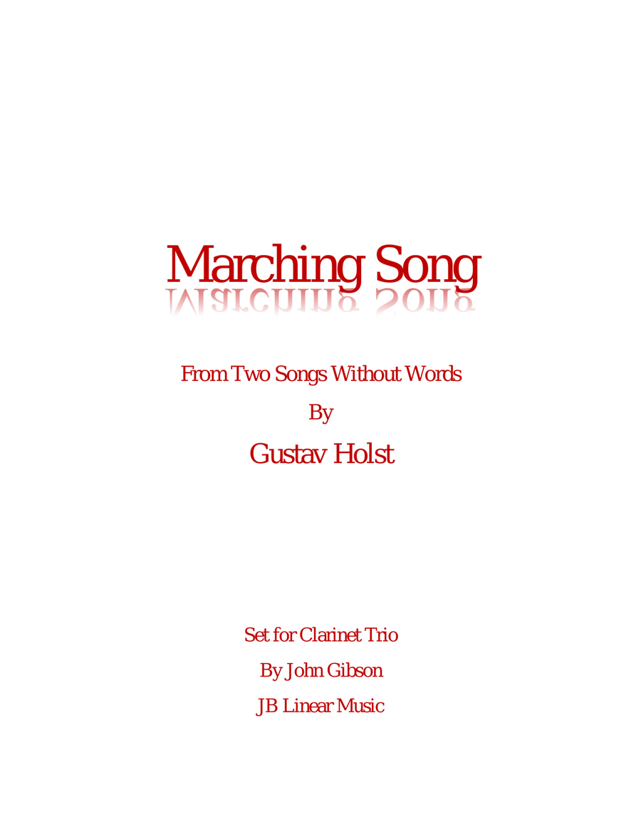 Marching Song by Gustav Holst for Clarinet Trio Clarinet Trio scores gallery preview page 1
