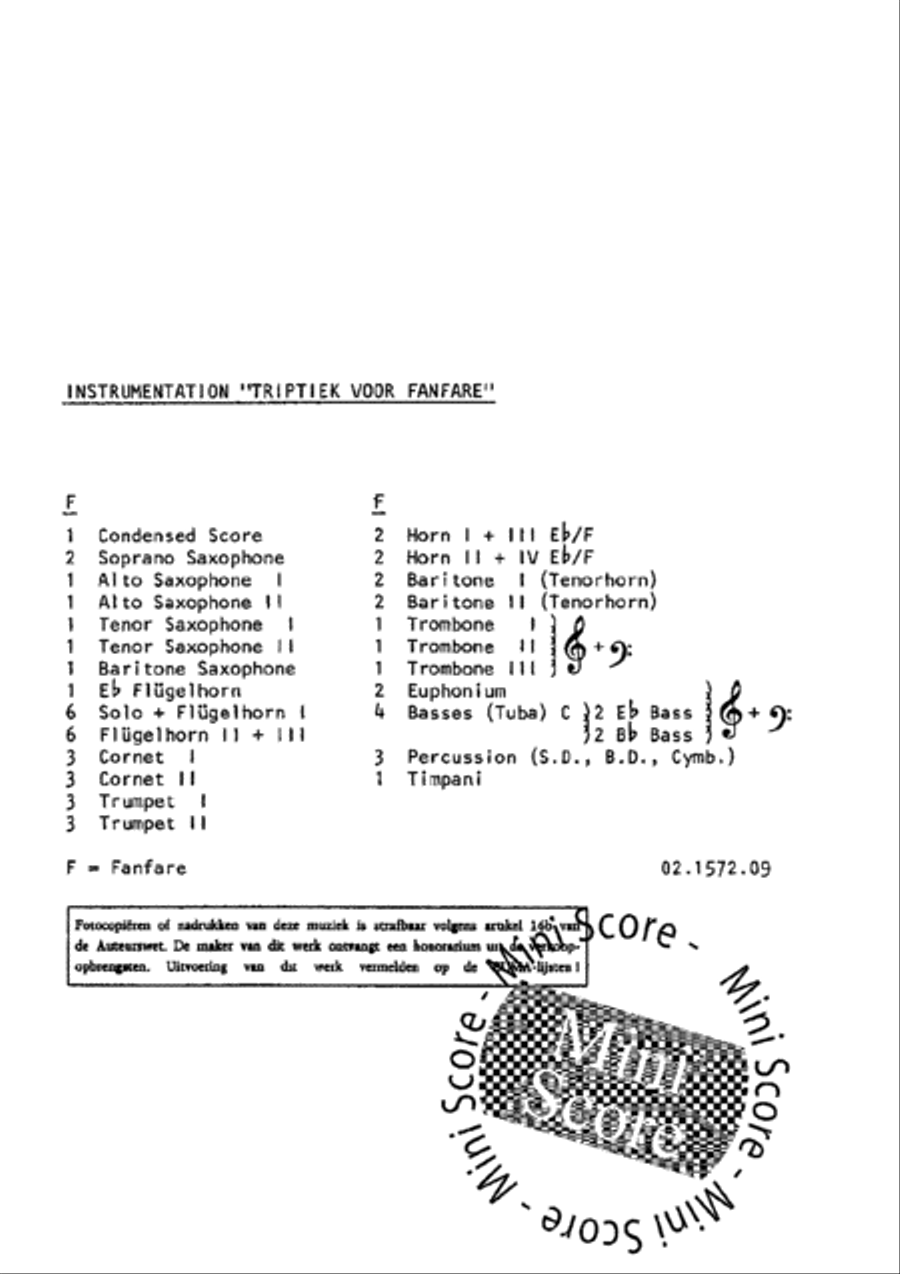 Triptiek voor Fanfare Triptiek voor Fanfare Concert Band scores gallery preview page 3