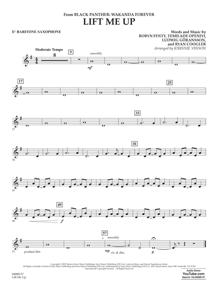 Lift Me Up (from Black Panther: Wakanda Forever) (arr. Vinson) - Eb Baritone Saxophone