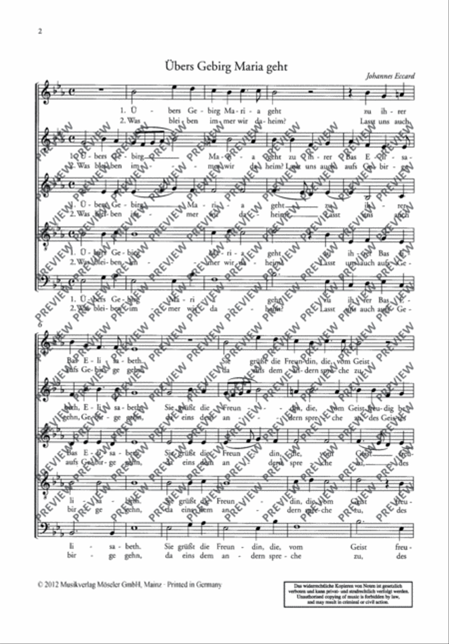 Übers Gebirg Maria geht SSATB scores gallery preview page 3