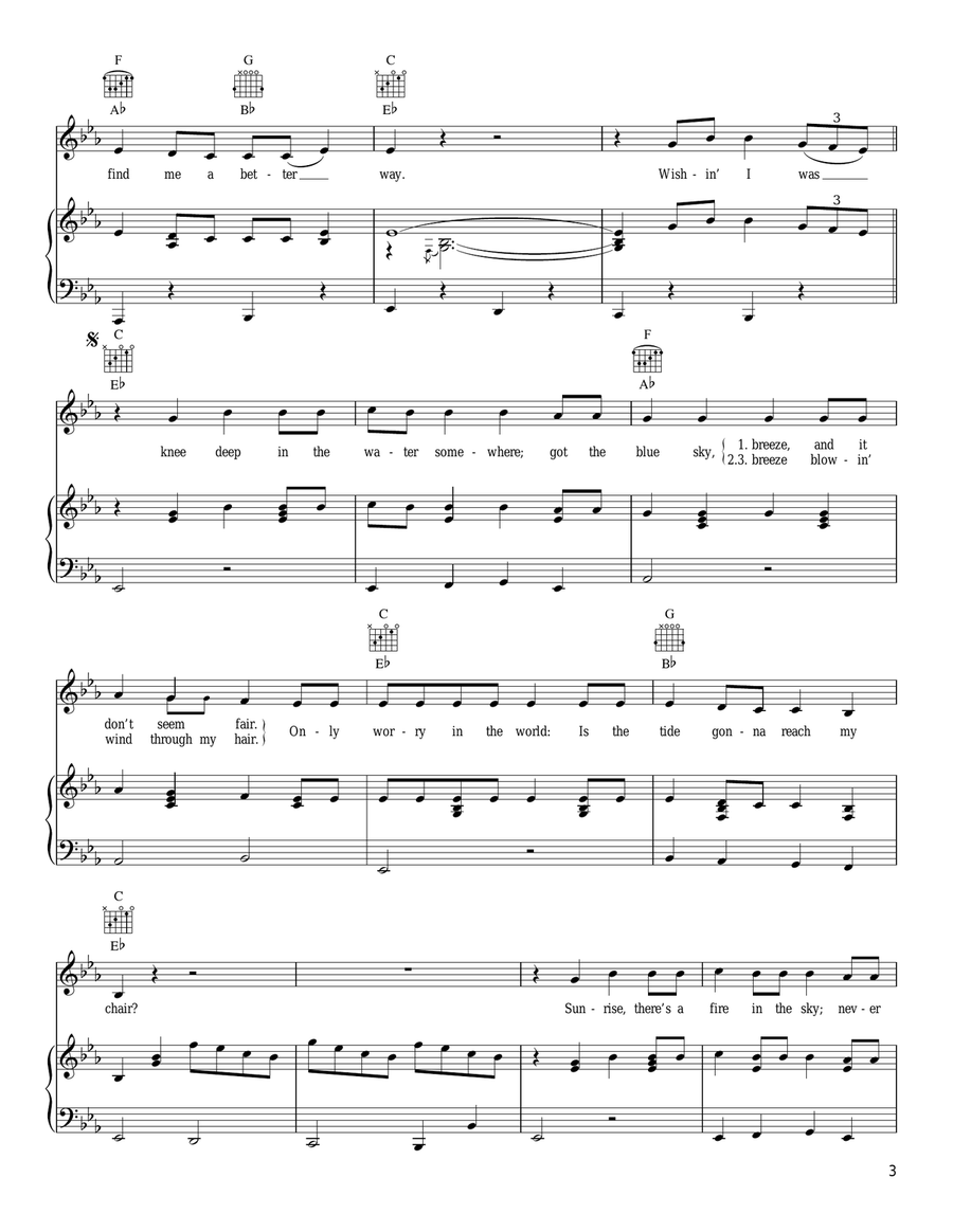 Knee Deep Piano, Vocal, Guitar scores gallery preview page 3