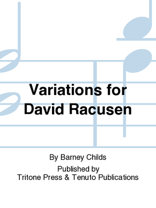 Book cover for Variations for David Racusen