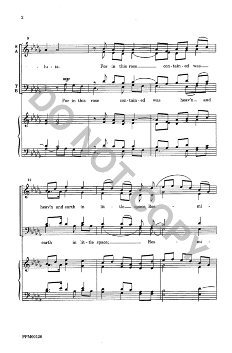 There is No Rose of Such Virtue 4-Part scores gallery preview page 3