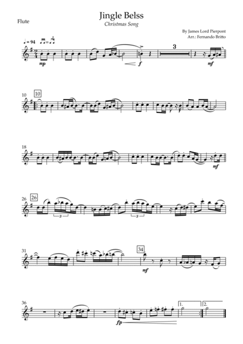 Jingle Bells - Jazz Version (Christmas Song) for Woodwind Quartet image number null