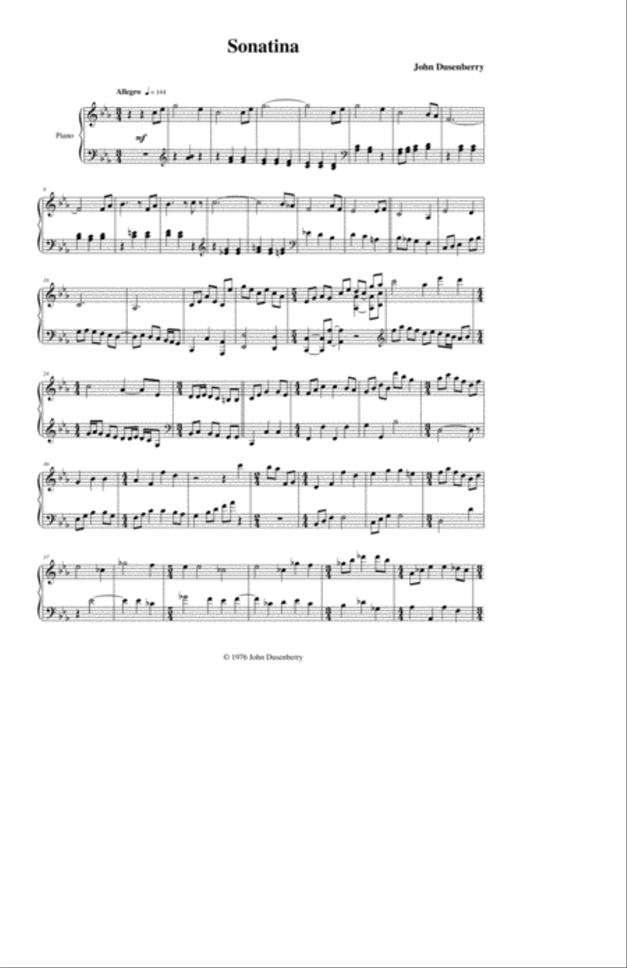 Sonatina for Piano Sonatina for Piano Piano Solo scores gallery preview page 1