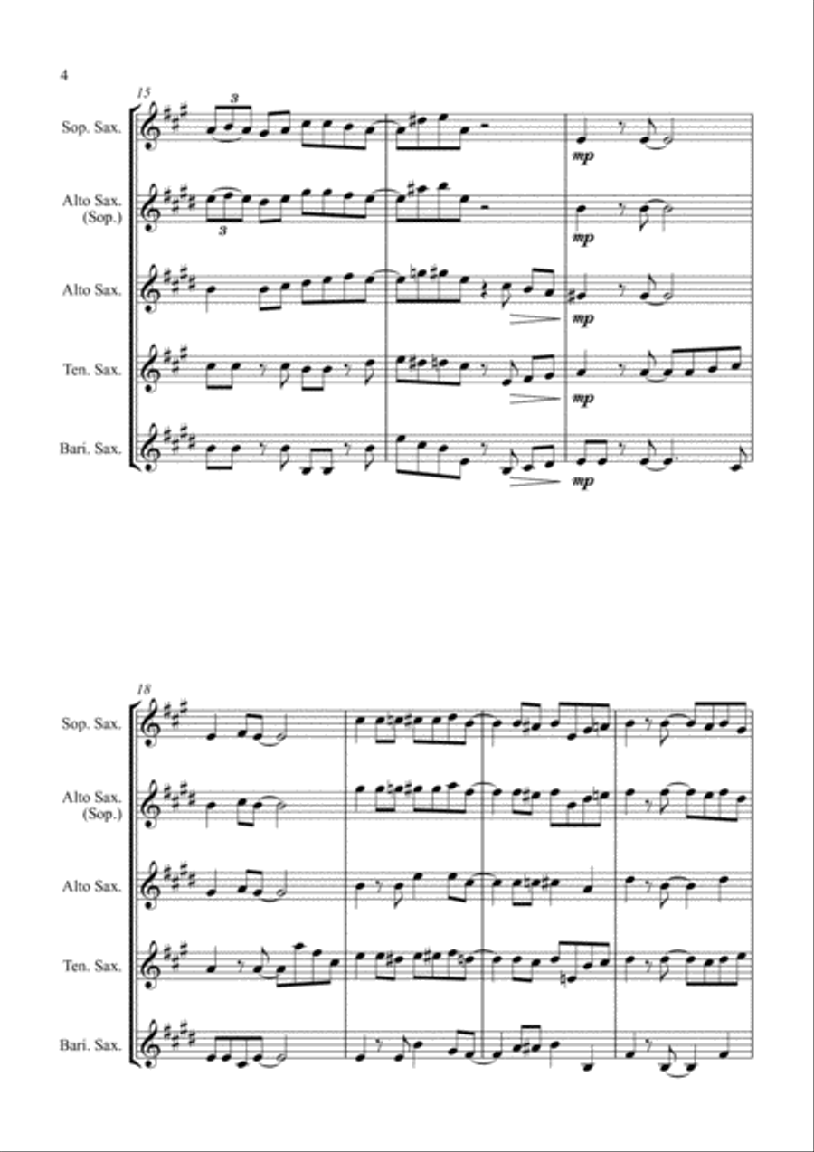 That Christmas Swing Thing... For Saxophone Quartet Saxophone Quartet scores gallery preview page 4