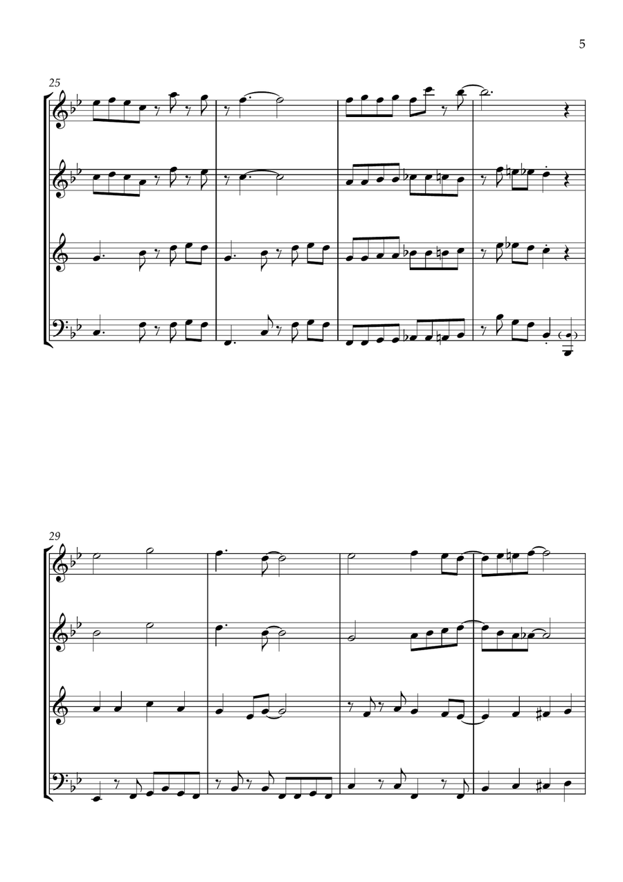 Rudolph The Red-nosed Reindeer Woodwind Quartet scores gallery preview page 5