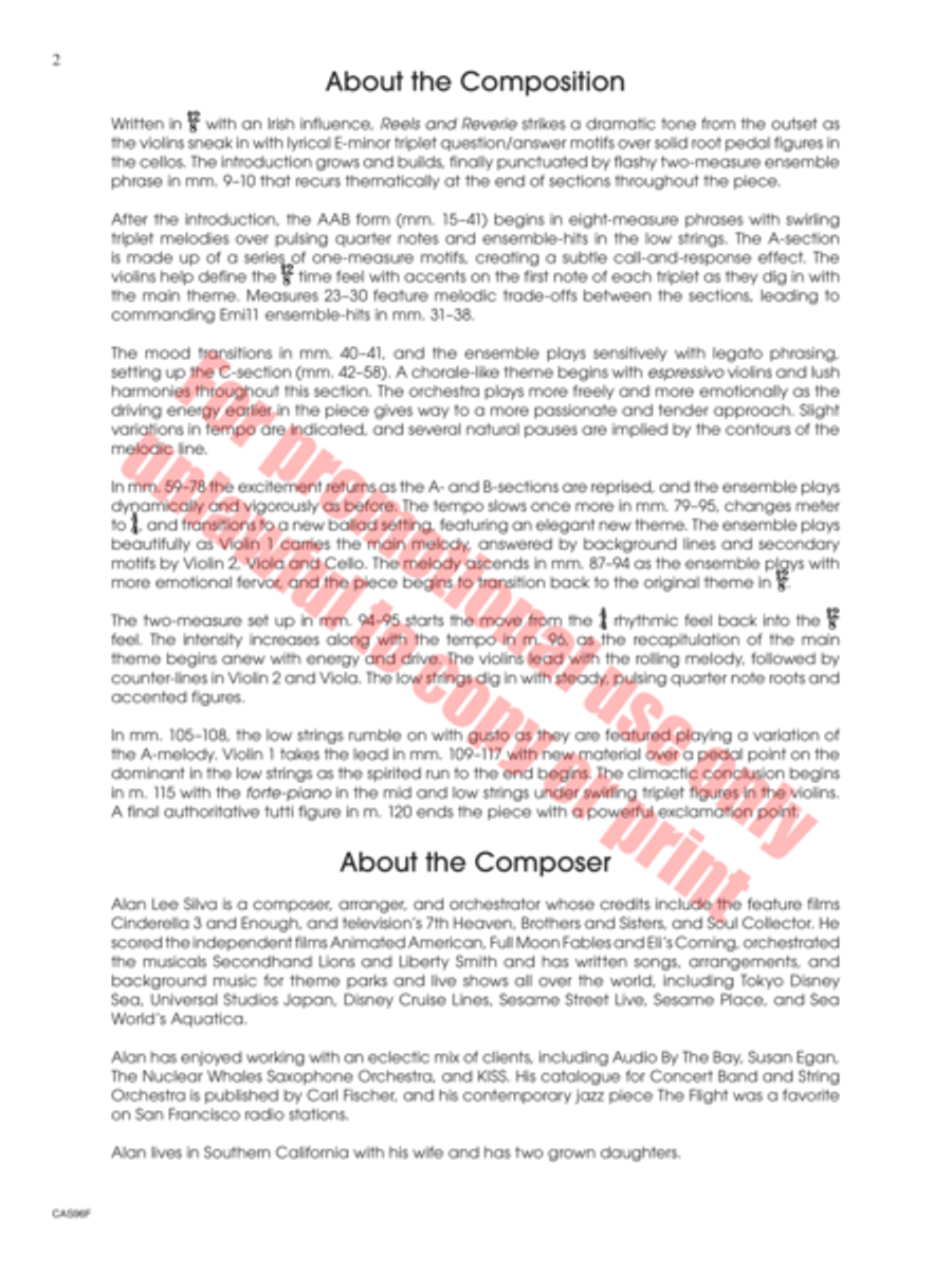 Reels and Reverie String Orchestra scores gallery preview page 3