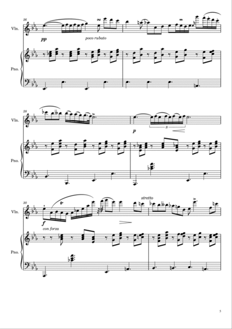 Chopin - Nocturne Op.9 No.2 - Violin and Piano Violin Solo scores gallery preview page 5