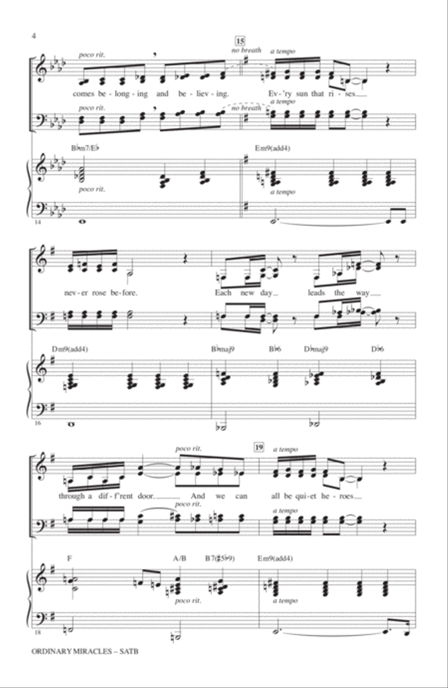 Ordinary Miracles 4-Part scores gallery preview page 3