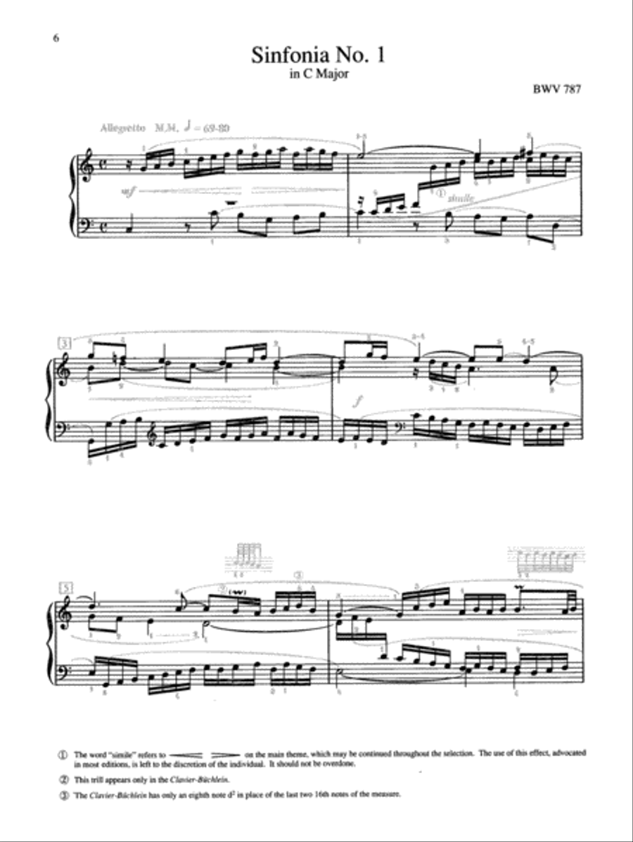 Bach -- 3-Part Inventions (Sinfonias) Piano Solo scores gallery preview page 2