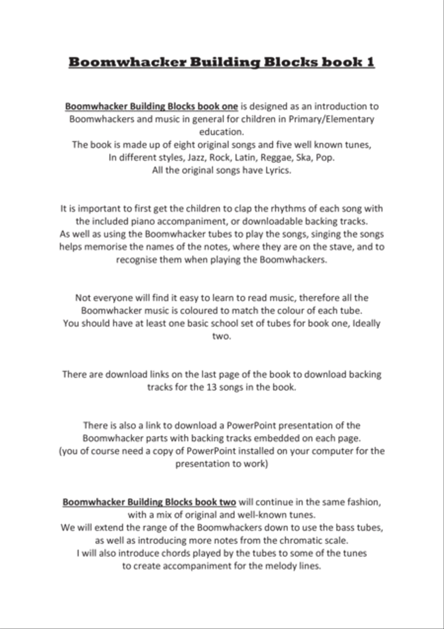 Boomwhacker Building Blocks book 1 School and Community scores gallery preview page 2