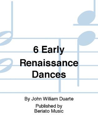 Book cover for 6 Early Renaissance Dances