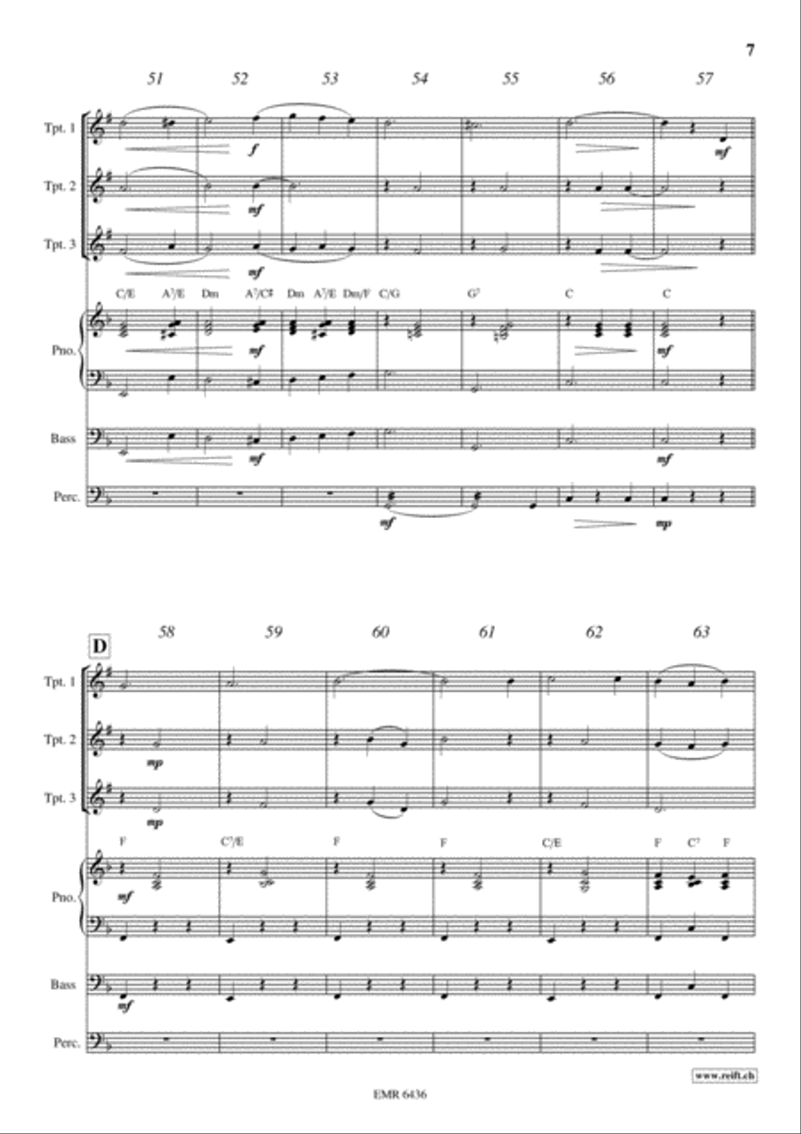 Plaisir d'Amour Trumpet Trio scores gallery preview page 7