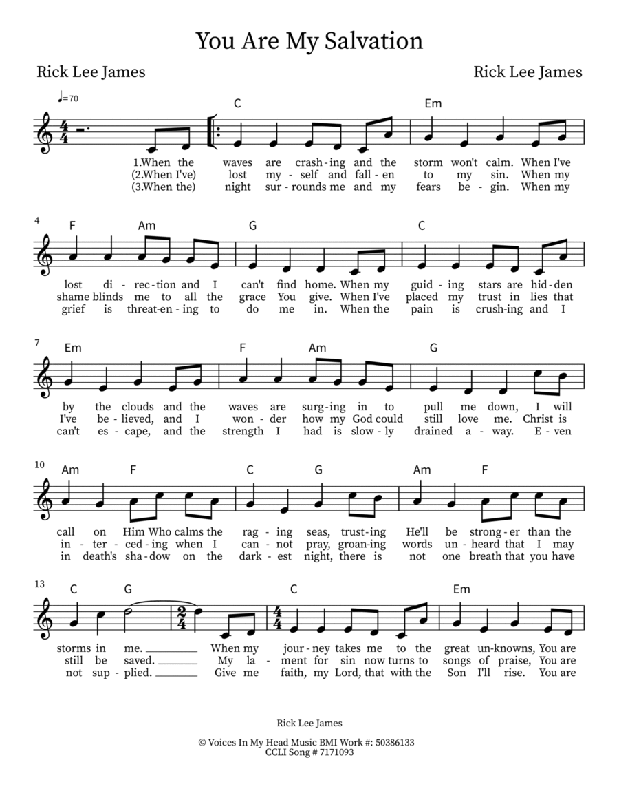 You Are My Salvation (Lead Sheet) image number null
