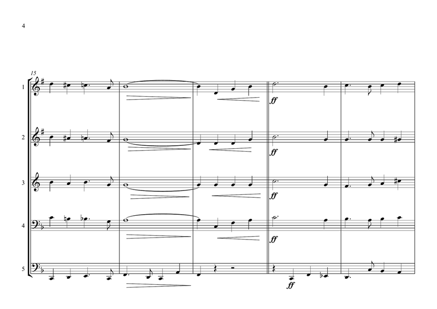 Malaysian National Anthem for Brass Quintet (World National Anthem Series) Brass Quintet scores gallery preview page 4