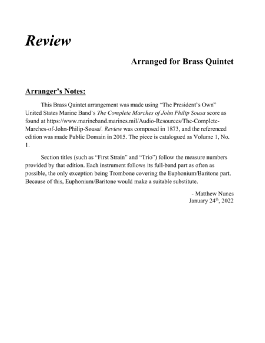 Volume 1 - The Complete Marches of John Philip Sousa Chamber Music scores gallery preview page 4