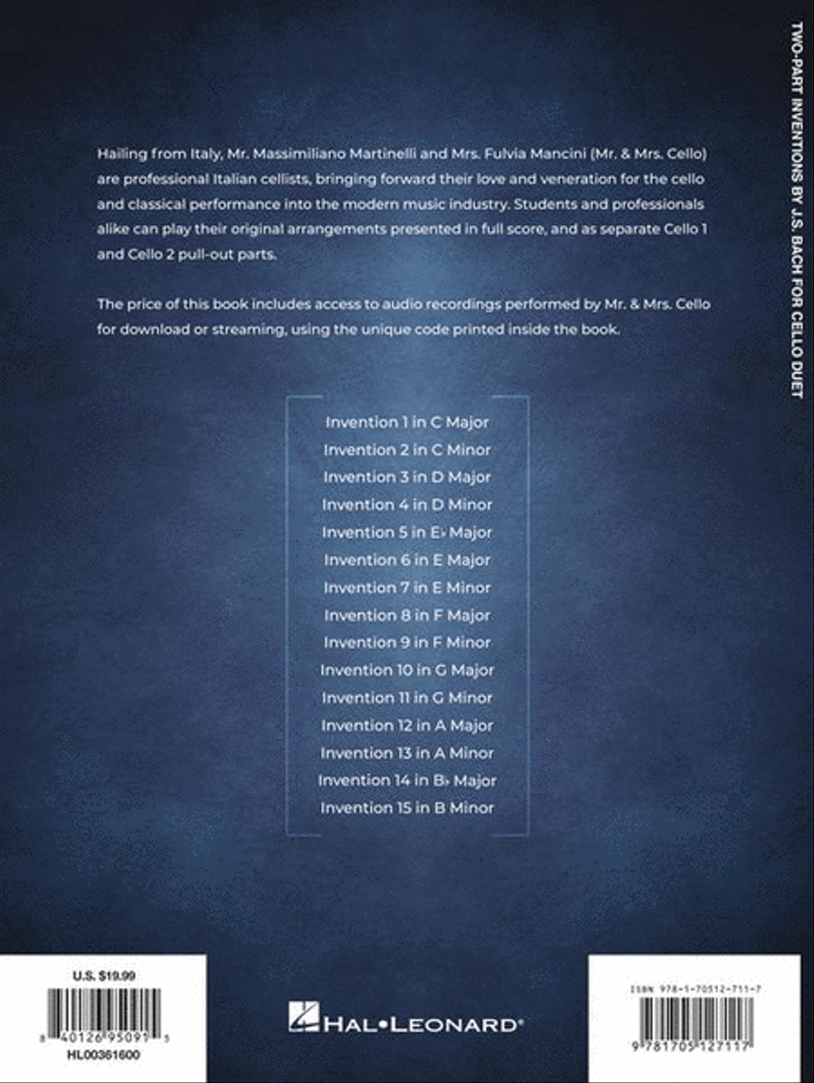 Two-Part Inventions by J.S. Bach for Cello Duet String Duet scores gallery preview page 7