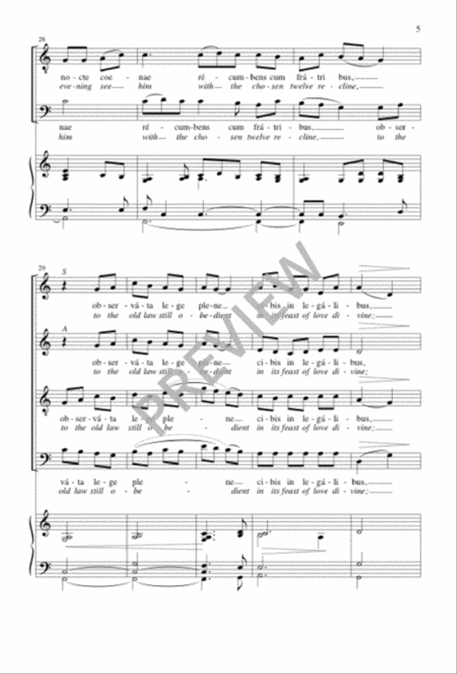 Pange lingua gloriosi / Hail Our Savior's Glorious Body 4-Part scores gallery preview page 5