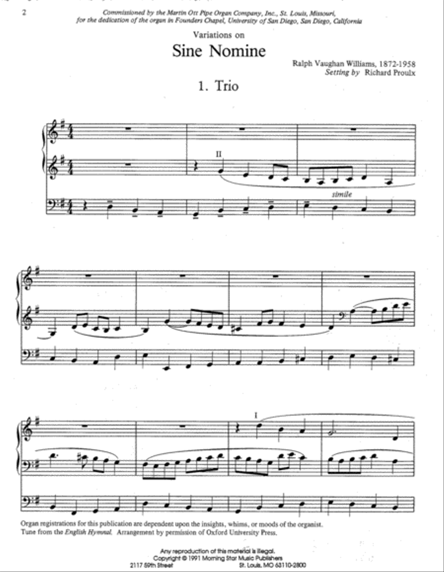 Variations on Sine Nomine Organ scores gallery preview page 2