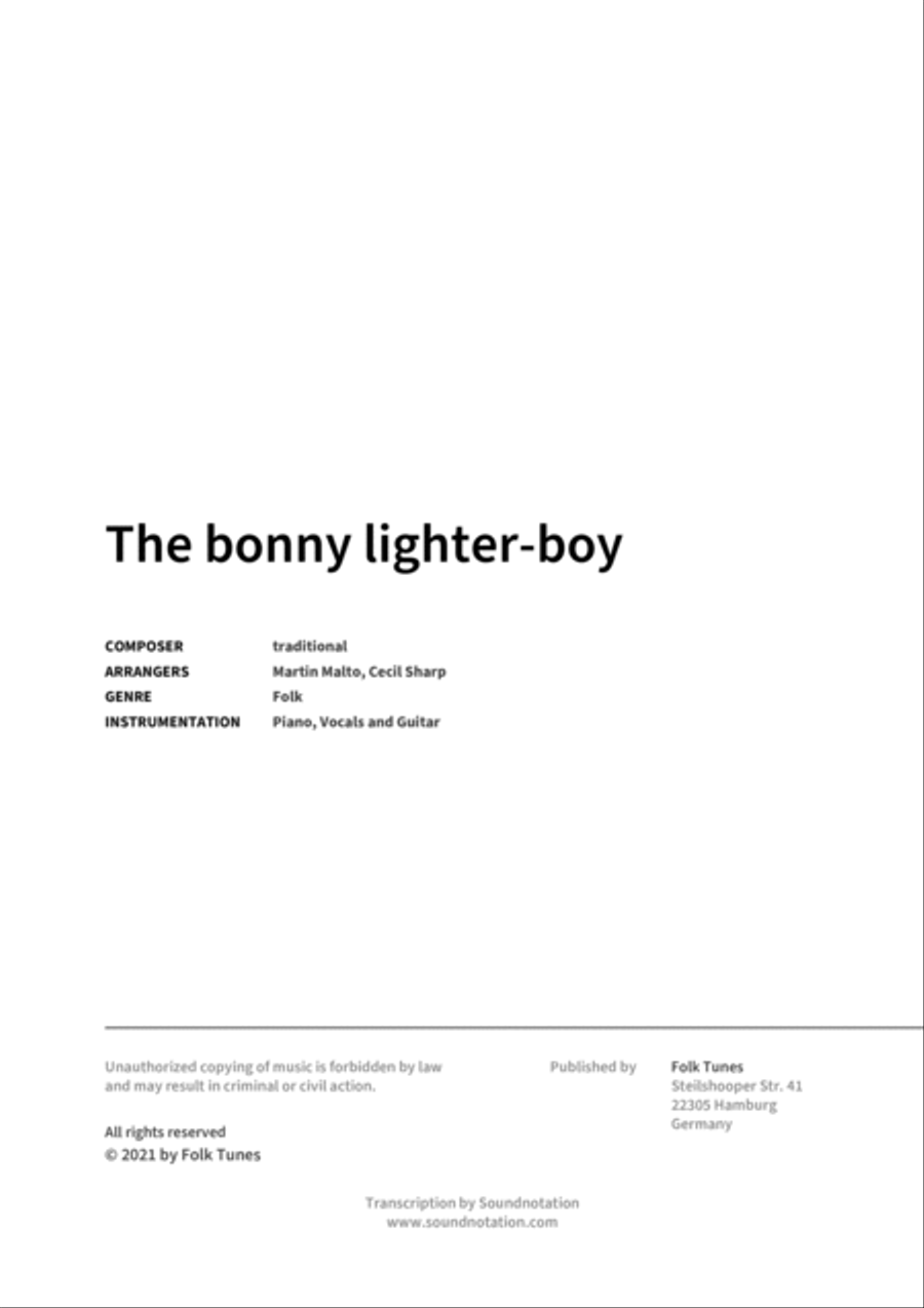 The bonny lighter-boy Piano, Vocal, Guitar scores gallery preview page 2