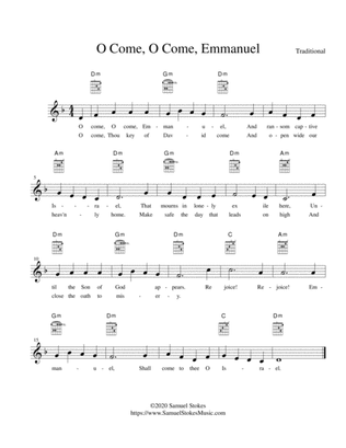O Come, O Come, Emmanuel - lead sheet in D minor